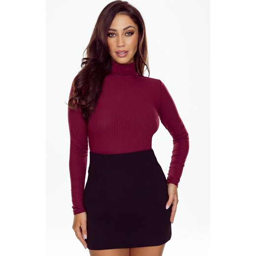 Bluzka damska z golfem bordowa Matylda, Kolor bordowy, Rozmiar S, Eldar Eldar M okazja Primodo