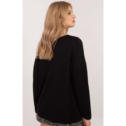 Czarny sweter oversize DHJ-BZ-19238.26, Kolor czarny, Rozmiar uniwersalny, ITALY MODA ze sklepu Primodo w kategorii Swetry damskie - zdjęcie 178011251