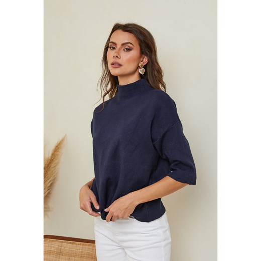 So Cachemire Sweter &quot;Mahouca&quot; w kolorze granatowym So Cachemire XL promocja Limango Polska