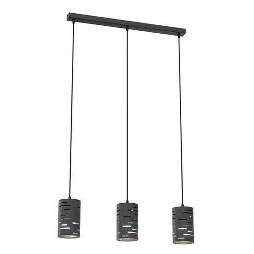 Czarna nowoczesna lampa wisząca z trzema kloszami - 13X D147 M6-L82 ze sklepu Edinos.pl w kategorii Lampy wiszące - zdjęcie 178013140