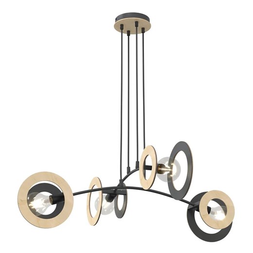 Czarna lampa wisząca z czterema punktami światła - D158 H0-W81 ze sklepu Edinos.pl w kategorii Lampy wiszące - zdjęcie 178013251
