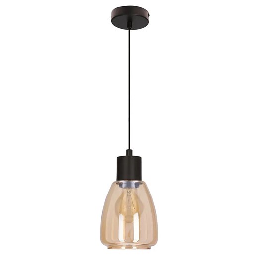 Nowoczesna lampa wisząca z bursztynowym kloszem D202 W8-L66 ze sklepu Edinos.pl w kategorii Lampy wiszące - zdjęcie 178013342