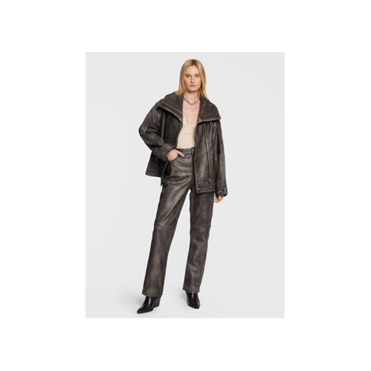 Remain Spodnie skórzane Lynn RM1819 Czarny Regular Fit Remain 38 MODIVO