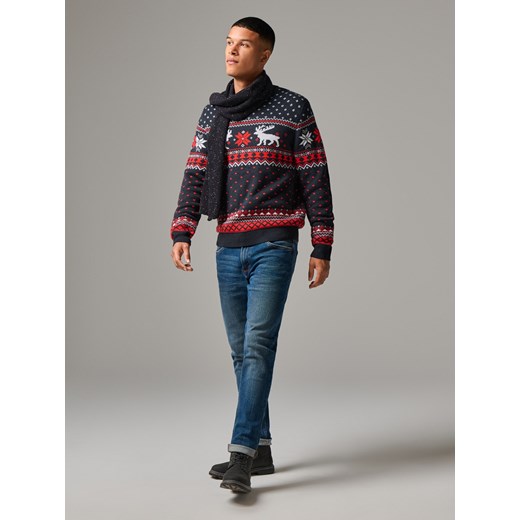 Sinsay - Sweter z motywem świątecznym - granatowy Sinsay XL Sinsay promocja
