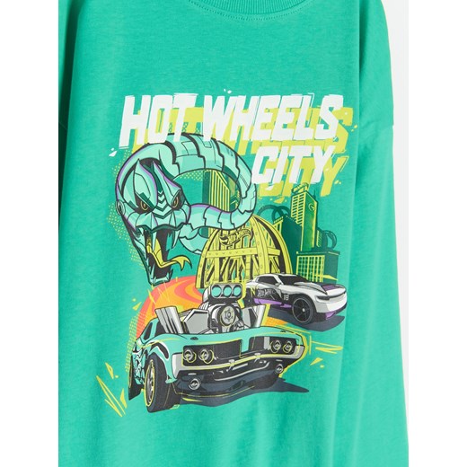 Sinsay - Koszulka z długimi rękawami Hot Wheels - zielony Sinsay 128 Sinsay