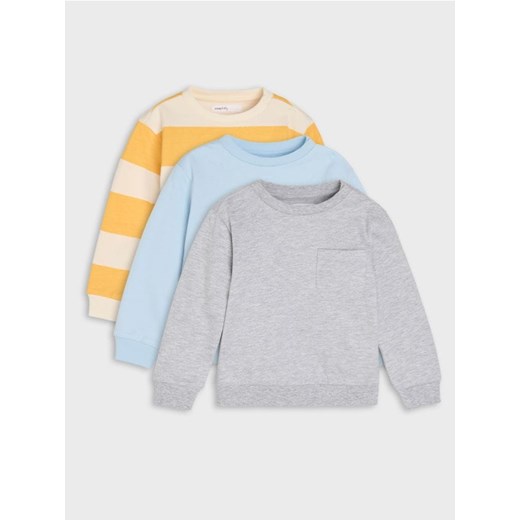 Sinsay - Bluza 3 pack - błękitny Sinsay 74 Sinsay