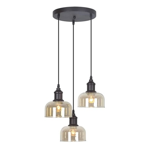 Industrialna lampa wisząca z 3 szklanymi kloszami - A779 P1-L96 ze sklepu Edinos.pl w kategorii Lampy wiszące - zdjęcie 178031160