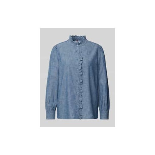 Bluzka koszulowa ze stójką model ‘CHAMBRAY’ ze sklepu Peek&Cloppenburg  w kategorii Koszule damskie - zdjęcie 178031701