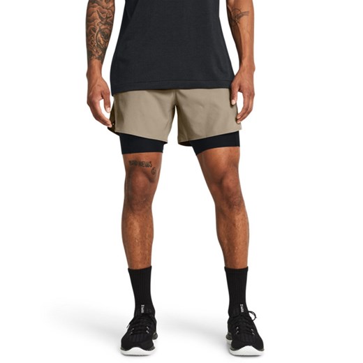 Męskie spodenki treningowe Under Armour UA Vanish Elite 2in1 Short - brązowe ze sklepu Sportstylestory.com w kategorii Spodenki męskie - zdjęcie 178032873