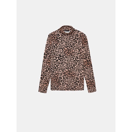 Mohito - Bluzka z wiskozy w panterkę - beżowy ze sklepu Mohito w kategorii Bluzki damskie - zdjęcie 178033531