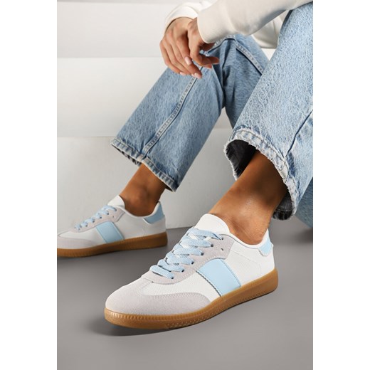 Biało-Niebieskie Sneakersy Retro w Stylu Klasycznych Tenisówek Tanonea ze sklepu born2be.pl w kategorii Buty sportowe damskie - zdjęcie 178033750