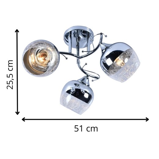 Trzypunktowy żyrandol w stylu glamour - M015 - Omalis Lumes One Size Edinos.pl