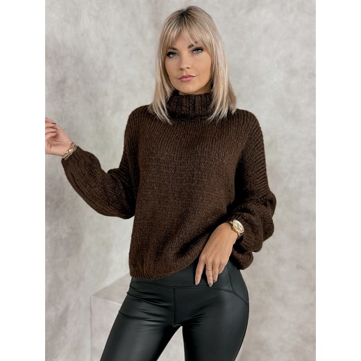 sweter navia brązowy one size ze sklepu UBRA w kategorii Swetry damskie - zdjęcie 178038341