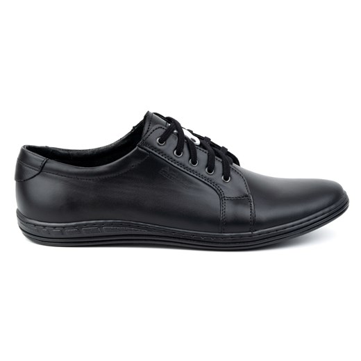 Buty męskie skórzane sznurowane 320N czarne ze sklepu butyolivier w kategorii Półbuty męskie - zdjęcie 178038540
