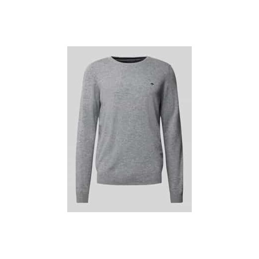 Sweter z dzianiny z wyhaftowanym logo ze sklepu Peek&Cloppenburg  w kategorii Swetry męskie - zdjęcie 178039183