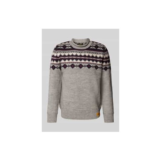 Sweter z dzianiny z naszywką z logo ze sklepu Peek&Cloppenburg  w kategorii Swetry męskie - zdjęcie 178040061