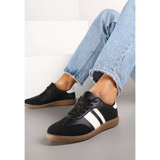Czarne Sneakersy w Stylu Tenisówek z Paskami Danareth ze sklepu renee.pl w kategorii Buty sportowe damskie - zdjęcie 178046004