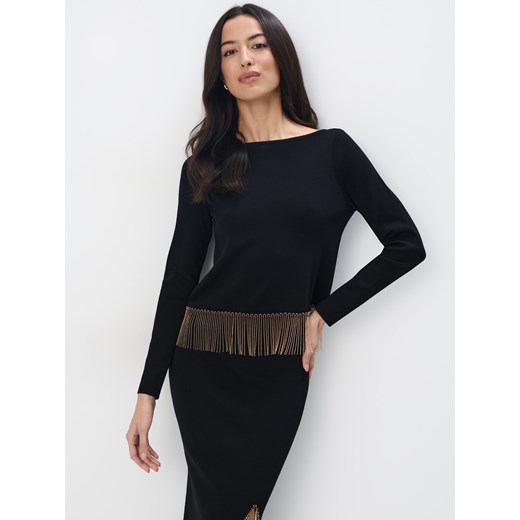 Mohito - Sweter z ozdobnymi elementami - czarny ze sklepu Mohito w kategorii Swetry damskie - zdjęcie 178046551