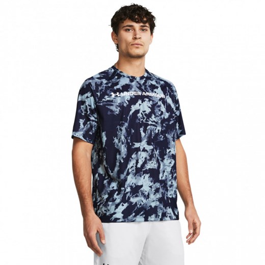 Męska koszulka treningowa Under Armour UA Tech Abc Camo Ss - granatowa ze sklepu Sportstylestory.com w kategorii T-shirty męskie - zdjęcie 178048791