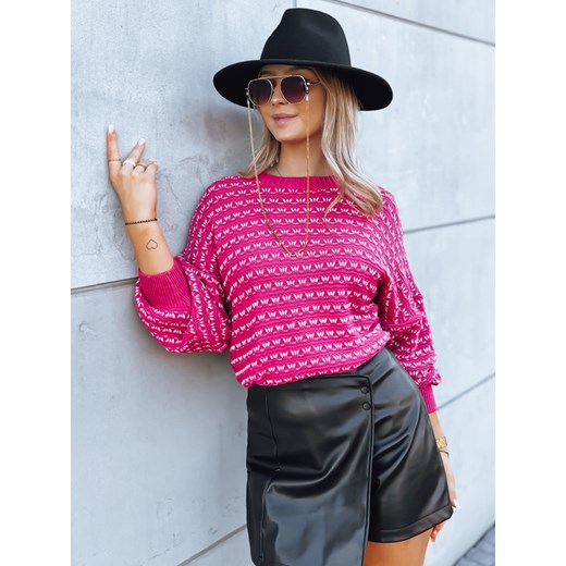 Sweter damski oversize SONATA ciemnoróżowy Dstreet MY2081 ze sklepu DSTREET.PL w kategorii Swetry damskie - zdjęcie 178050103