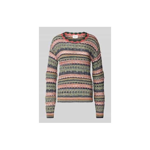 Sweter z dzianiny z prążkowanymi wykończeniami model ‘NADJA’ ze sklepu Peek&Cloppenburg  w kategorii Swetry damskie - zdjęcie 178050354