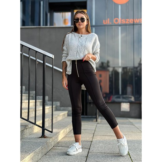 Spodnie damskie legginsy PLR267- czarne ze sklepu Edoti w kategorii Spodnie damskie - zdjęcie 178050653