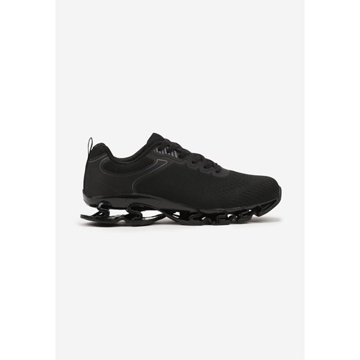 Czarno-Szare Buty Sportowe Sneakersy z Geometrycznym Zdobieniem Noramia ze sklepu born2be.pl w kategorii Buty sportowe męskie - zdjęcie 178051191