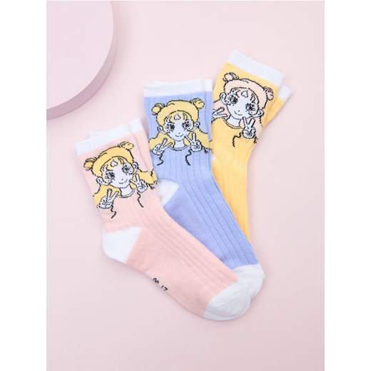 Sinsay - Skarpetki 3 pack - wielobarwny ze sklepu Sinsay w kategorii Skarpetki dziecięce - zdjęcie 178052884