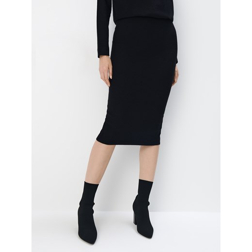 Mohito - Dzianinowa spódnica midi - czarny Mohito S Mohito