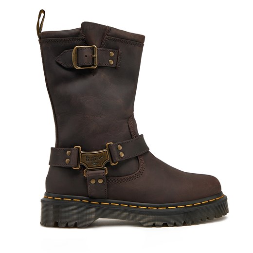 Botki Dr. Martens Anistone Tall Leather Biker31901201 Brązowy ze sklepu eobuwie.pl w kategorii Botki - zdjęcie 178054594