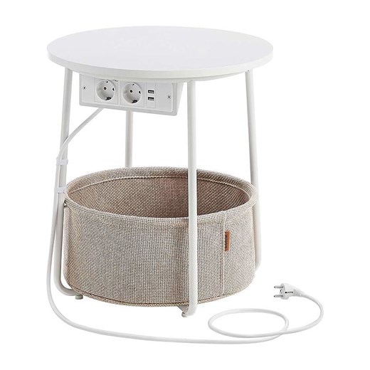 Songmics Stolik w kolorze czarno-białym - wys. 50 x Ø 45 cm ze sklepu Limango Polska w kategorii Stoliki kawowe - zdjęcie 178055554