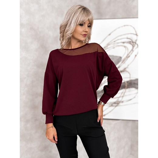 bluzka milla bordowa one size ze sklepu UBRA w kategorii Bluzki damskie - zdjęcie 178059511