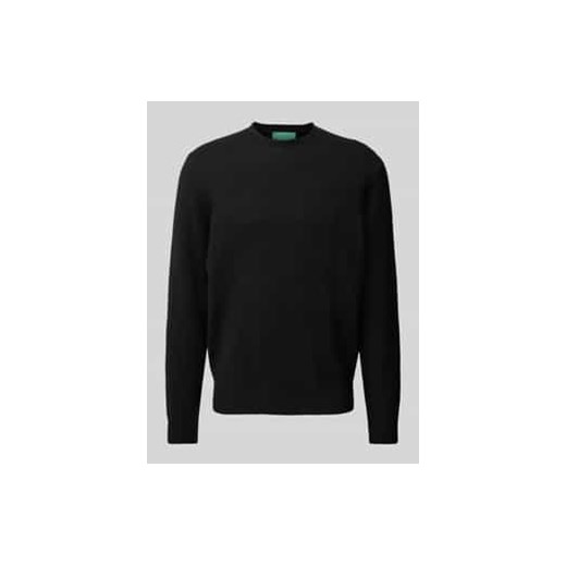 Sweter z dzianiny z wełny z okrągłym dekoltem ze sklepu Peek&Cloppenburg  w kategorii Swetry męskie - zdjęcie 178060742