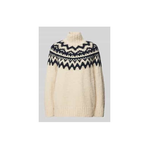 Sweter z dzianiny ze stójką model ‘FAIR ISLE’ ze sklepu Peek&Cloppenburg  w kategorii Swetry damskie - zdjęcie 178060914