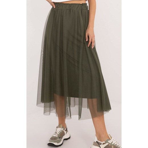 Tiulowa spódnica z podszewką khaki DHJ-SD-19568.13X, Kolor khaki, Rozmiar uniwersalny, ITALY MODA ze sklepu Primodo w kategorii Spódnice - zdjęcie 178061312