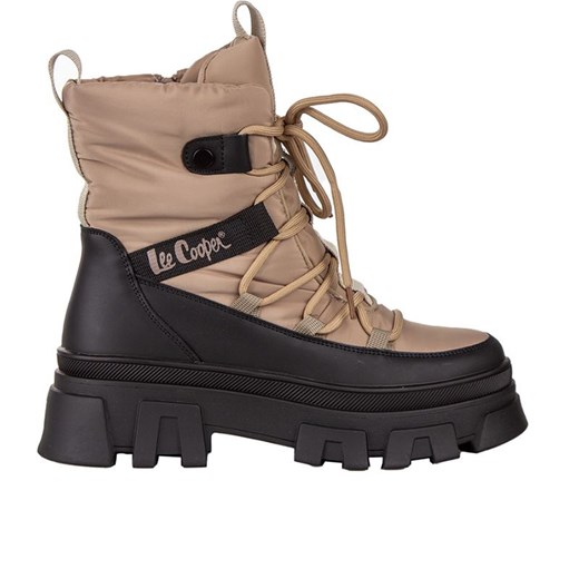 Buty Lee Cooper LCJ-24-47-3143LA - brązowe ze sklepu streetstyle24.pl w kategorii Workery damskie - zdjęcie 178062621
