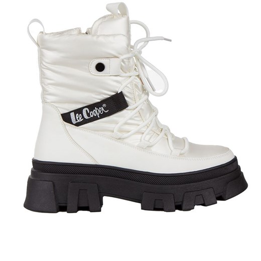 Buty Lee Cooper LCJ-24-47-3142LA - białe ze sklepu streetstyle24.pl w kategorii Workery damskie - zdjęcie 178062630