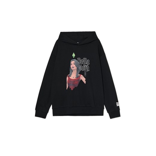 Cropp - Czarna bluza hoodie z Bellą z The Sims - czarny ze sklepu Cropp w kategorii Bluzy damskie - zdjęcie 178065874