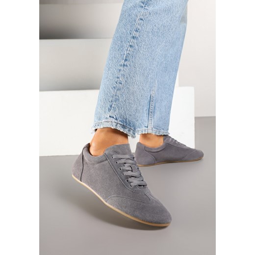 Szare Sneakersy Basic ze Skóry Naturalnej Fonariela ze sklepu renee.pl w kategorii Buty sportowe damskie - zdjęcie 178066412