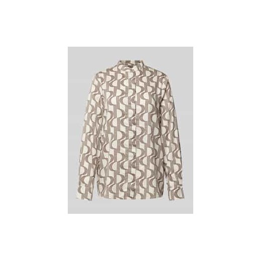 Bluzka o kroju regular fit z mieszanki bawełny i satyny z półgolfem ze sklepu Peek&Cloppenburg  w kategorii Bluzki damskie - zdjęcie 178070182