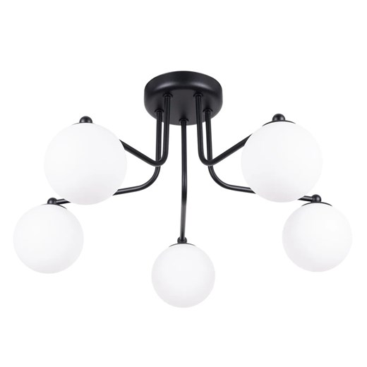 Czarna lampa sufitowa z 5 kloszami - M056 - Ana ze sklepu Edinos.pl w kategorii Lampy sufitowe - zdjęcie 178070321
