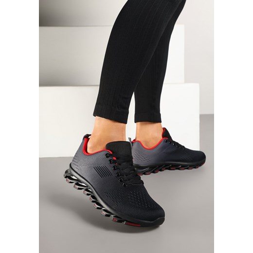 Czarno-Szare Buty Sportowe Sneakersy Ozdobione Cieniowaniem Hanetdane ze sklepu born2be.pl w kategorii Buty sportowe damskie - zdjęcie 178071022