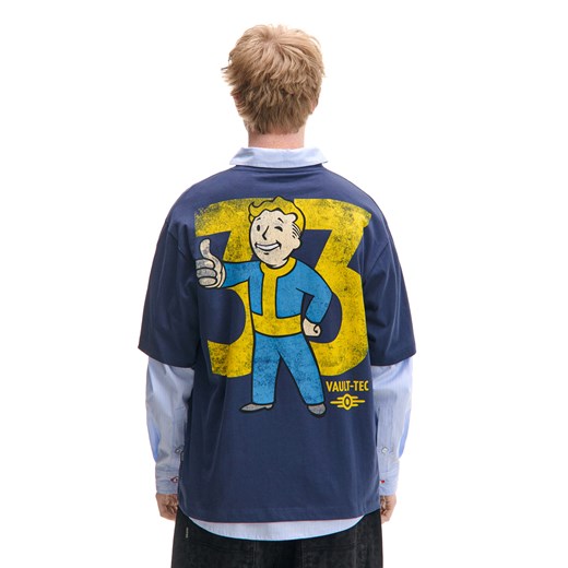 Cropp - Granatowy T-shirt z serii Fallout - granatowy ze sklepu Cropp w kategorii T-shirty męskie - zdjęcie 178071974
