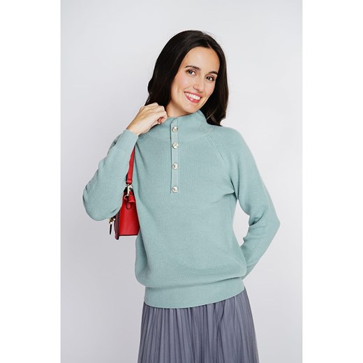 ASSUILI Kaszmirowy sweter w kolorze turkusowym 38 promocja Limango Polska