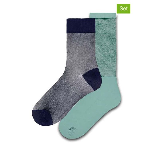 Happy Socks Skarpety (2 pary) w kolorze granatowo-miętowym ze sklepu Limango Polska w kategorii Skarpetki męskie - zdjęcie 178074993