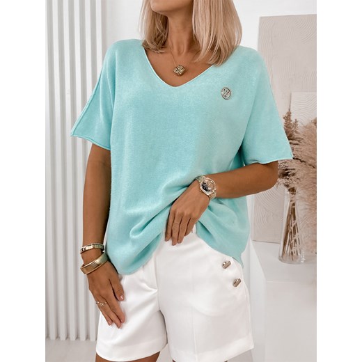 sweter hasret miętowy one size ze sklepu UBRA w kategorii Swetry damskie - zdjęcie 178075834