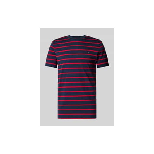 T-shirt z prążkowanym okrągłym dekoltem ze sklepu Peek&Cloppenburg  w kategorii T-shirty męskie - zdjęcie 178077041