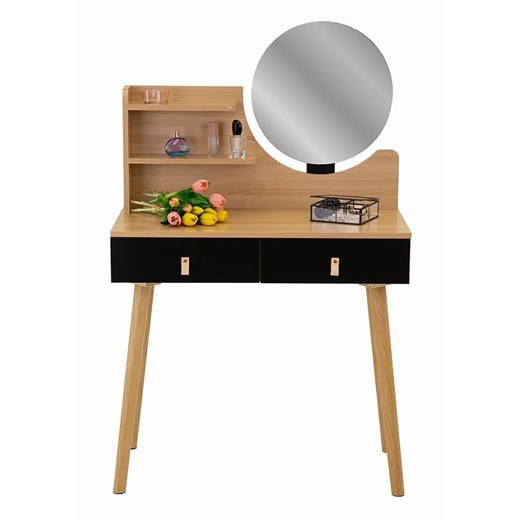 Czarna skandynawska toaletka z szufladami -  Lentris 4X Elior One Size Edinos.pl