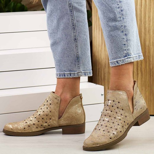 Botki Daszyński na płaskiej podeszwie 