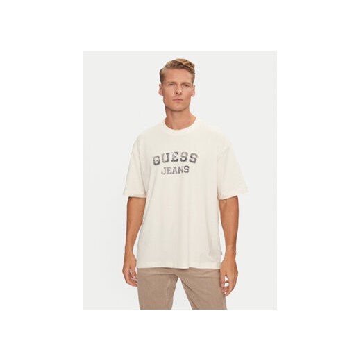 Guess T-Shirt M4BI78 K8FQ4 Écru Oversize ze sklepu MODIVO w kategorii T-shirty męskie - zdjęcie 178082414